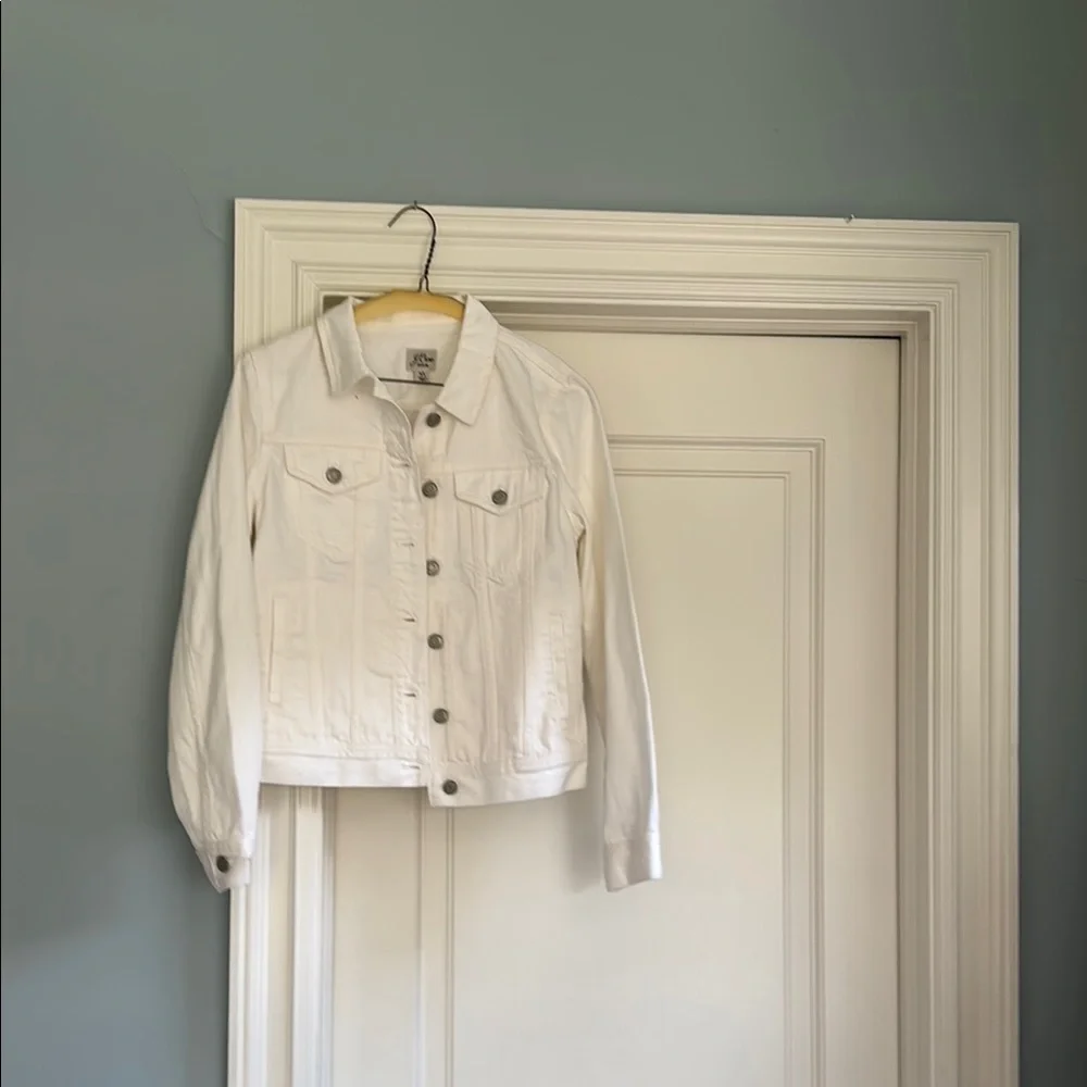 J. Crew Classic White Denim Jacket XS